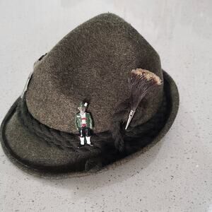 German Original Faustmann Vintage Wool Fedora Oktoberfest Hat With Pins Size 56